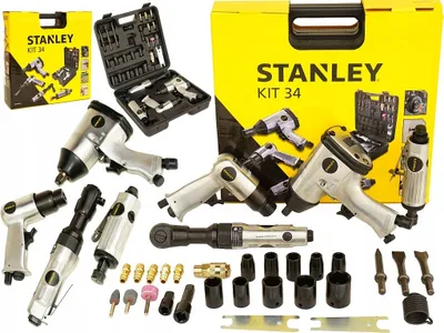 Produktbild von Stanley Pneumatischer Satz 34 Teile Schlagschrauber Schleifer Hammer