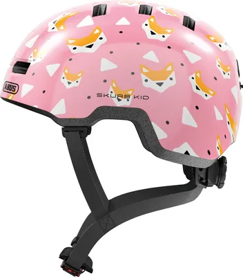 Produktbild von ABUS Kinderhelm Skurb Kid - robuster Fahrradhelm im Skater-Look mit Platz für einen Zopf und vielfältigen Designs - für Mädchen und Jungen - Rosa mit Füchsen, Größe S (45-50 cm)
