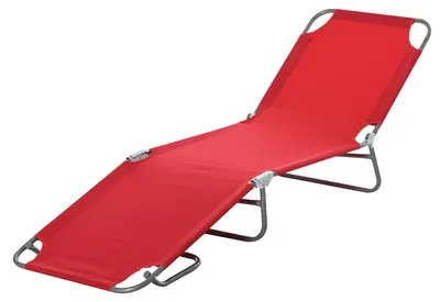Produktbild von Klappbare Sonnenliege mit 5-fach verstellbarer Rš¹ckenlehne, 187 x 55 x 24 cm, Rot
