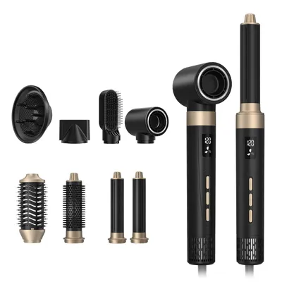 Produktbild von 8-in-1 Haartrockner,1600 W Multihaarstyler, Heißluftbürste & Lockenstab, 1600 W, Negative Ione