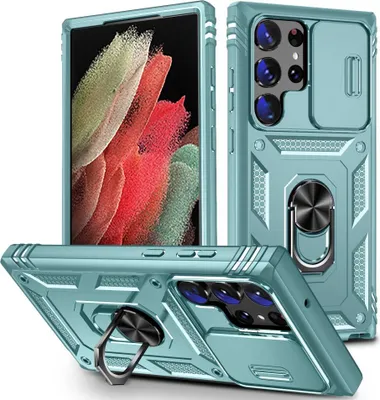 Produktbild von Samsung Galaxy S24 Ultra Hülle - Coverup Ring Ständer Back Cover mit Kamera Schutz - Grün