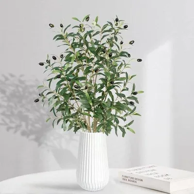 Produktbild von Kunstliche Olijftakken 75 cm, 2 Stück, grün, für Blumensträuße und Dekoration