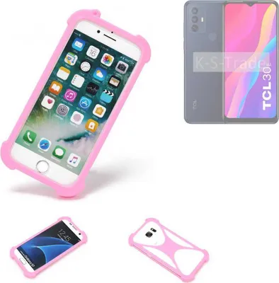 Produktbild von K-S-Trade Handy Hülle kompatibel mit TCL 30 E Schutz Hülle Bumper Silikon Schutz Hülle Cover Case Silikoncase Silikonbumper TPU Softcase