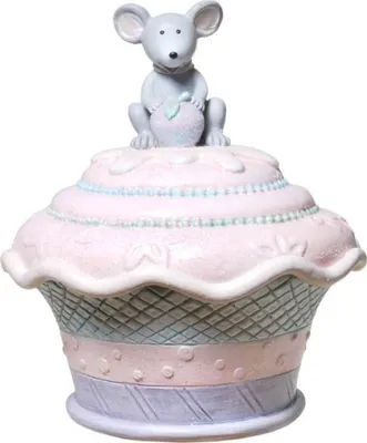 Produktbild von Spardose "Maus auf Torte" mit Schraubverschluss