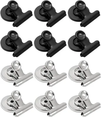 Produktbild von Famanu Magnetische Clips 12er Set - Silber und Schwarz