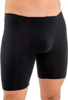 Produktbild von HERMKO 8955 Herren Longpant – Knielange Unterhose aus Baumwolle/Elasthan mit Elastischem Bund, Formstabil, Größe:D 6 = EU L, Farbe:schwarz