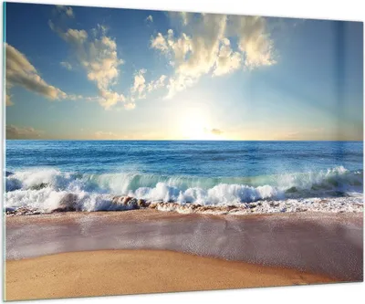 Produktbild von Bilder auf glas - Meer Ufer Wasser - 100x70cm - Glasbilder - Wandbilder - Kunstdruck - zum Aufhängen bereit - Wanddekoration aus Glas - Glas Bilder - Wandbild auf Glas - Einteilig - GAA100x70-3551