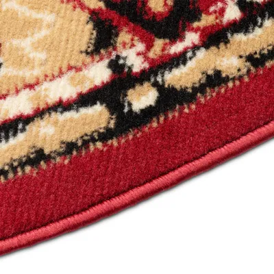 Produktbild von Tapiso Teppich ATLAS Rund orientalisch Vintage rot Wohnzimmer 160 x 160 cm