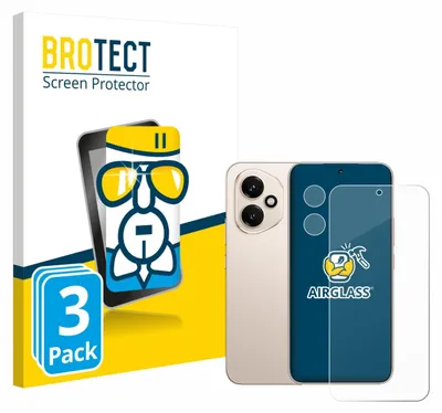 A product shot showing the packaging for a screen protector, along with the product itself and a sample of the screen protector.