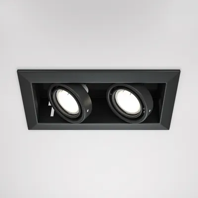 Produktbild von Maytoni Metall Modern Einbauleuchte DL008-2-02-B 2xGU10, Schwarz, aus Metall, exkl. Leuchtmittel