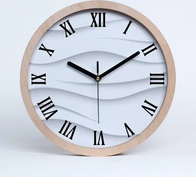 Produktbild von Holzuhr 30fi cm wanduhr - schwarze Spitzen - abstrakcjaale