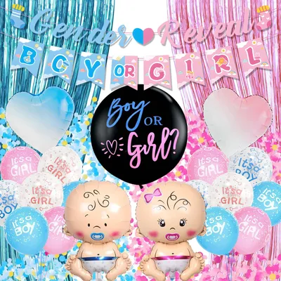 Produktbild von Gender Reveal Ballons - 25 Stück Set - Dekoration für Babyparty