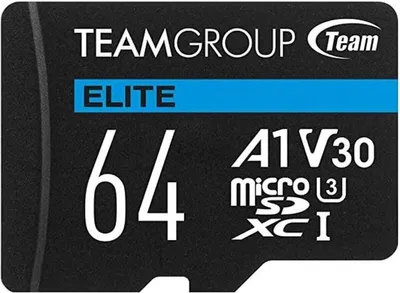 Obrázek produktu pro Team ELITE A1 - Flash pamov karta (vetn SD adaptru) - 64 GB - A1 / Video Class V30 / UHS-I U3 - microSDXC