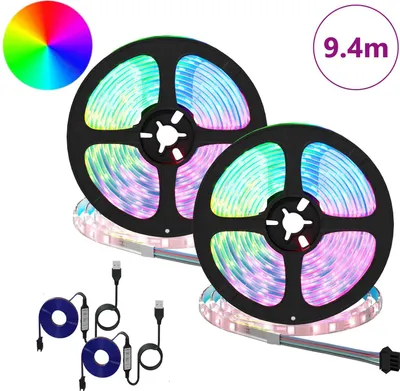 Immagine prodotto di vidaXL Strisce LED, 2 pezzi, nere e trasparenti