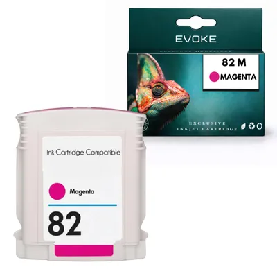 Immagine prodotto di Cartucce compatibili Evoke, compatibili con HP 82 M C4912A, colore magenta, capacità 69 ml, compatibili con le stampanti DesignJet 500, 500ps, 800, 800p, 815, 820, Immagine generata dall'IA