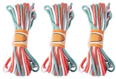 Makramee-Kordeln 3er-Pack, 3 mm, rot, Baumwolle, je 10 m