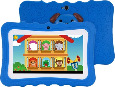 Obrázek produktu pro 7palcový dětský tablet Android 4.4 Tablet PC s duální kamerou 1G+8 GB Quad Core WiFi Tablet PC Pad pro děti, modrý