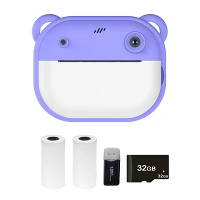 Obrázok produktu pre Detský fotoaparát, digitálny fotoaparát 1080P, termálna tlač s 2,4-palcovým IPS displejom, automatické zaostrovanie na selfie fotografie, s 2 kotúčmi papiera na tlač, darček k narodeninám pre dievčatá a chlapcov, na cesty na dovolenku