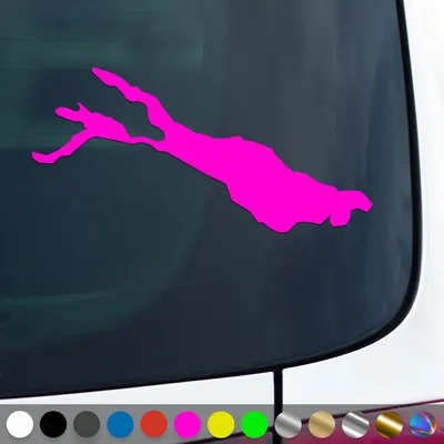 Produktbild von PantherPixel Bodensee Aufkleber Umriss Campen Mainau Lindau Sticker Auto Geschenkidee Farbe Neon-Pink