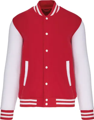 Produktbild von Kariban Uni Sweatjacke Sweat-Jacke Hoodie Jacke Sweat Sweatshirt, Größe:XS, Farbe:Red/White