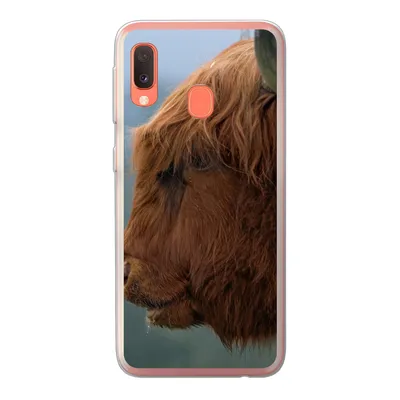 Produktbild von MuchoWow® Handyhülle Schutzhülle Hülle für Samsung Galaxy A20e Schottische Highlander - Tiere - Nebel Silikon Softcase Handy Hülle - Abdeckung