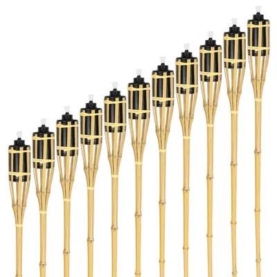 Produktbild von EINFEBEN 10x Fackel Gartenfackel Set Deko Fackeloel Docht 90cm Party Feuer Flammen