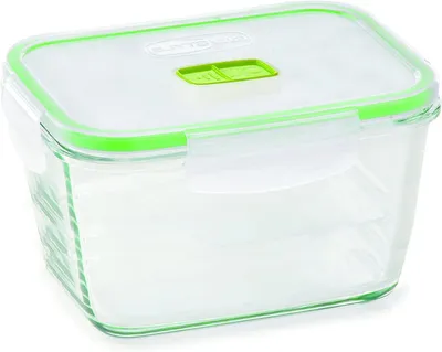 Immagine prodotto di Contenitore di vetro per alimenti - Barattolo quadrato - Conservazione degli alimenti - Chiusura ermetica a scatto - 800 ml - Trasparente