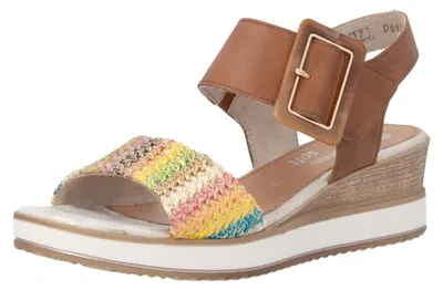 Produktbild von Remonte Damen Sandale Leder mit Keilabsatz Klettverschluss D6453, Größe:40 EU, Farbe:Braun
