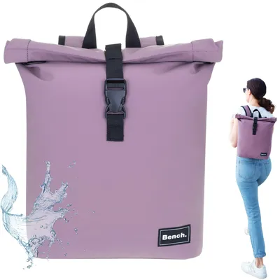 Produktbild von Rucksack Damen Hydro Compact aus Plane wetterfest Freizeitrucksack Outdoor kleines Laptop Fach Daypack Büro Freizeit 64222 4800 Malve Altrosa + Etui