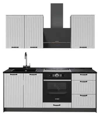 Immagine prodotto di Cucina monoblocco Vicco Fame-Line Bianco rustico/Antracite 190 cm, PL Antracite, Model 64867