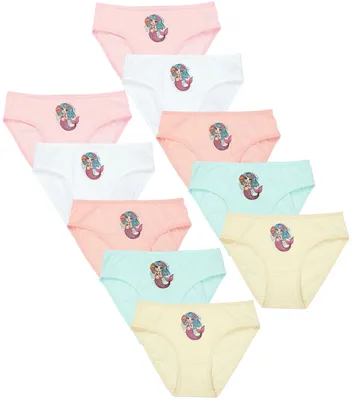 Produktbild von TupTam Unterhosen Mädchen 10er Pack Größe 92-170 – Bequeme Unterwäsche für Mädchen aus Baumwolle, Farbe: Kleine Meerjungfrau / Pastellfarben, Größe: 116-122