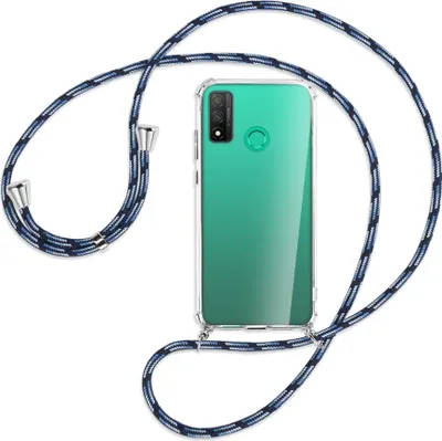 Produktbild von Handykette Backcover-Schutzhülle mit Band (Metall silberfarben) für Huawei P Smart 2020 - Blautöne