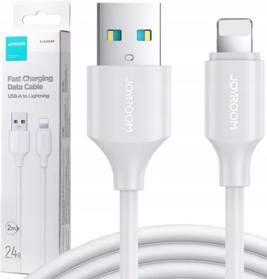 Image de Câble Joyroom USB-A vers Lightning 2,4 A, 2 m - Blanc