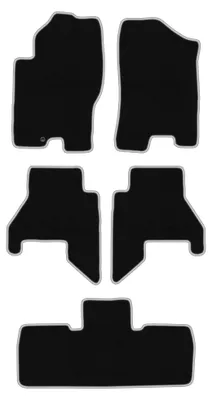 Image de Tapis de sol en moquette pour Nissan Pathfinder 2005-2010 (7 places) – jeu 4 pièces, noir/argent, sur mesure – Wielganizator CARLUX