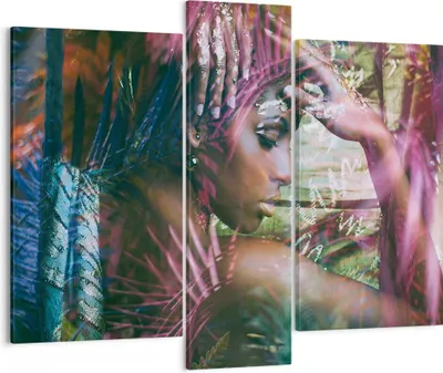 Produktbild von Bild auf Leinwand - Leinwandbild - frau modern - 95x80cm - Wand Bild - Wanddeko - Wandbilder - Leinwanddruck - Bilder - Kunstdruck - Wanddekoration - Leinwand bilder - Wandkunst - CB95x80-3501