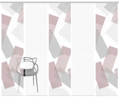 Produktbild von NAYAH Schiebegardine, halbtransparente Bambus-Optik, 260x60 cm, Graphikmotiv