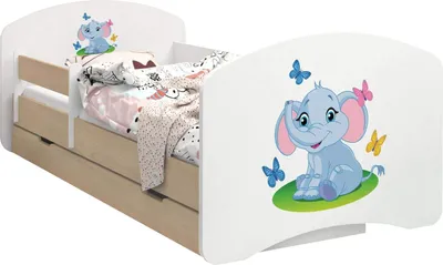 Produktbild von BDW Kinderbett, Doppelseitiges mit Schublade, Elefant, 190/90