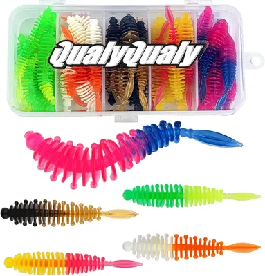 Imagen del producto de Conjunto de señuelos artificiales blandos, 40 unidades, de 5,7 cm, para lucio y trucha