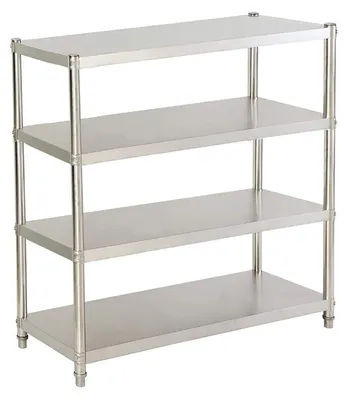 Obrázek produktu pro Regál s 4 policemi, nerezová ocel - nosnost 50 kg - rozměry 121 x 48 x 17 cm