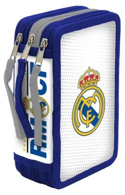 Obrázok produktu pre Puzdro na ceruzky Real Madrid s 3 priehradkami a obsahom