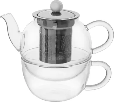 Produktbild von Glasteekanne mit Teetasse mit Sieb 300+350 ml 2 Stk.