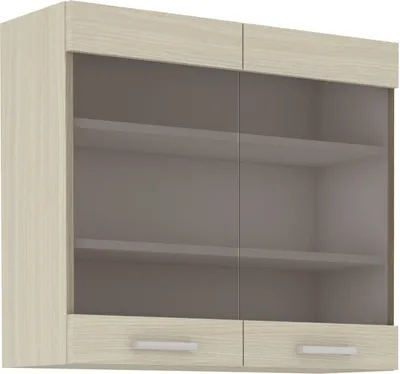 Zdjęcie produktu dla Szafka przeszklona górna LAILI – szerokość 80 cm, dąb ferrara