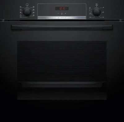 Bosch HBA534EB3 Einbaubackofen Autark, Schwarz, 60cm, Reinigungsassistent, Teleskopauszug