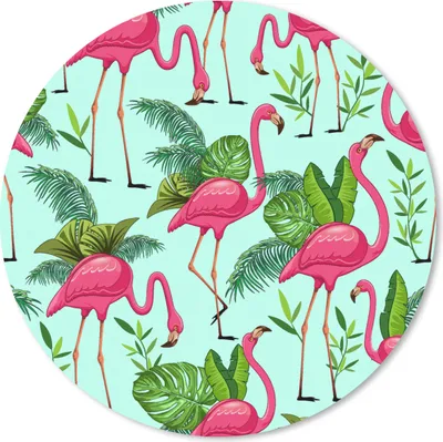 Produktbild von MuchoWow® Mauspad Mousepad Flamingo - Dschungel - Tiere - Muster 40x40 cm - Mousepads - Maus Mat - Pad - Mausunterlage - Schreibtisch Accessoires