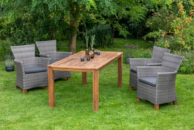 Produktbild von Toskana Set 5tlg., rechteckiger Tisch, grau