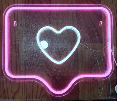 Produktbild von NEON LED Licht, dekorative Wand-Leuchte, Herz Sprechblase pink weiß, ca. 34 x 28 cm