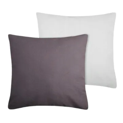 Obrázek produktu pro STOF | Polštáře na pohovku - Dekorační polštáře - DUO - 50x50 cm - šedá a stříbrná - dvoubarevný povlak na polštář - vysoce kvalitní bavlna - 1 kus