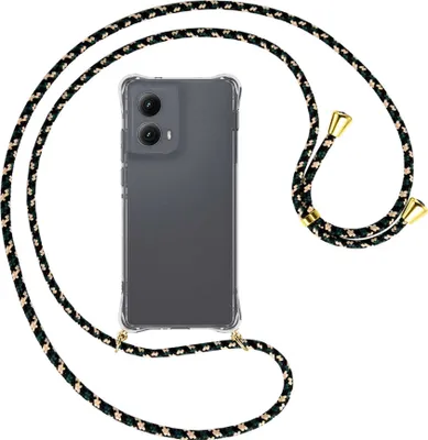 Produktbild von Handykette Backcover-Schutzhülle mit Band (Metall goldfarben) für Motorola Moto Edge 5G (2024) - camouflage