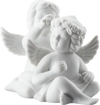 Produktbild von Rosenthal Engelpaar mit Blumenkranz Engel klein Weiss matt 69054-000102-90529