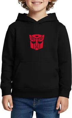 Produktbild von Spreadshirt Transformers Earth Spark Symbol Autobot Logo Kinder Premium Hoodie, 122/128 (6 Jahre), Schwarz